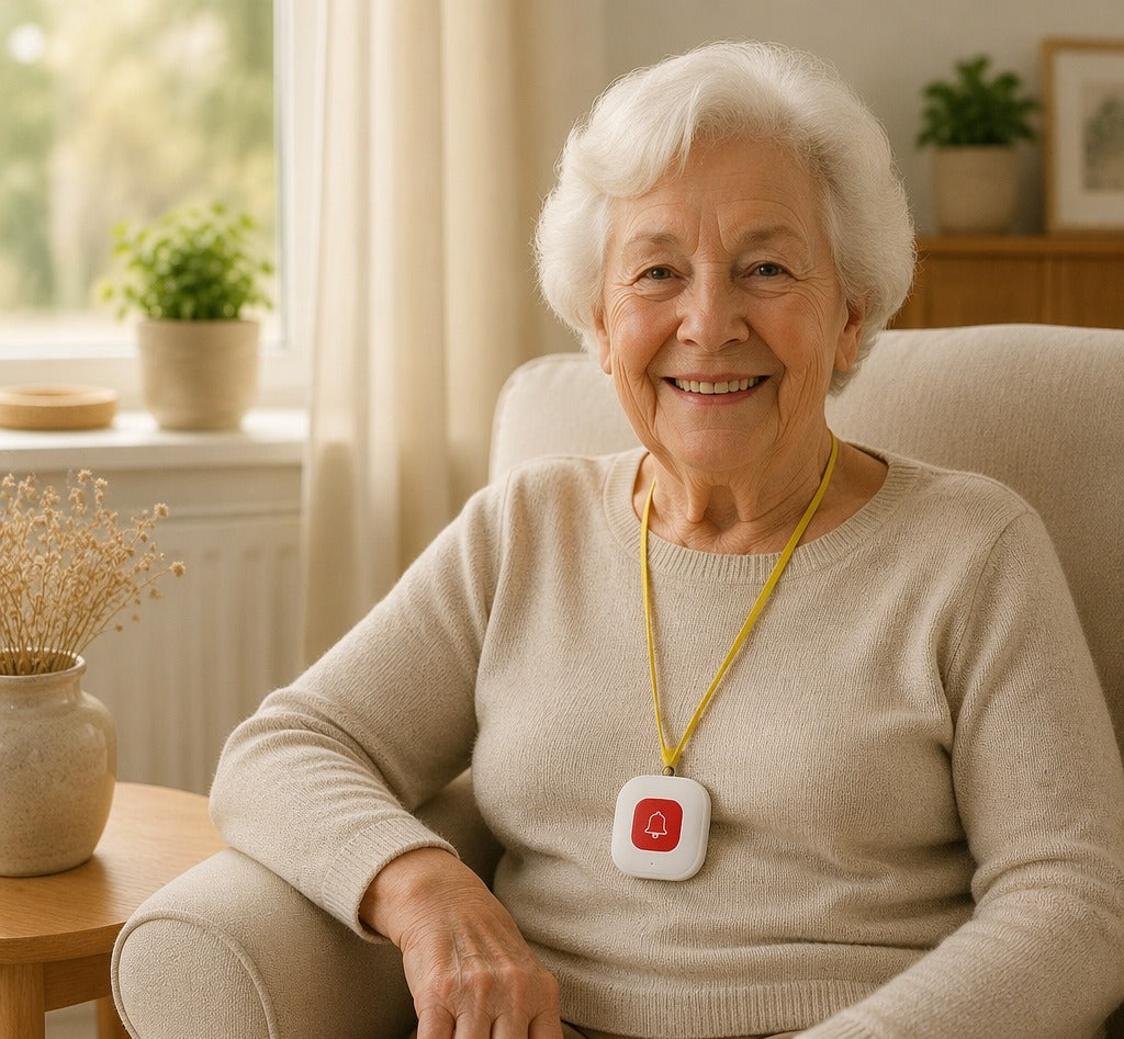 Hulpoproep-set voor mantelzorg (knop + horloge) — SeniorSlim