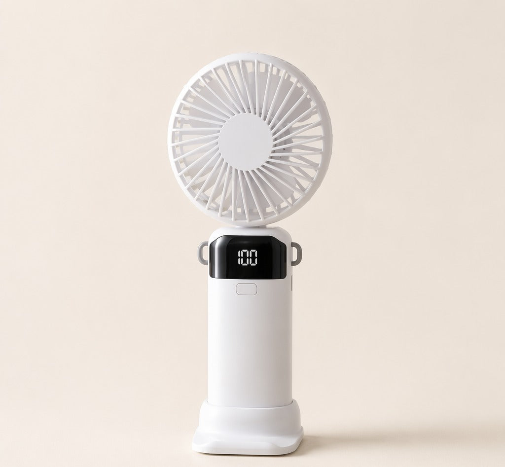 Opvouwbare handventilator met display — SeniorSlim