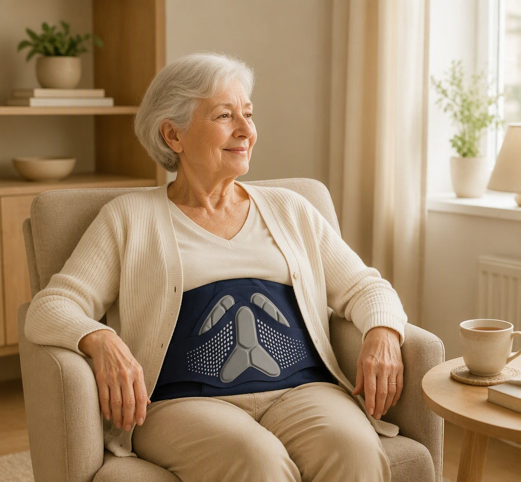 Lendesteun-bandage met warmte