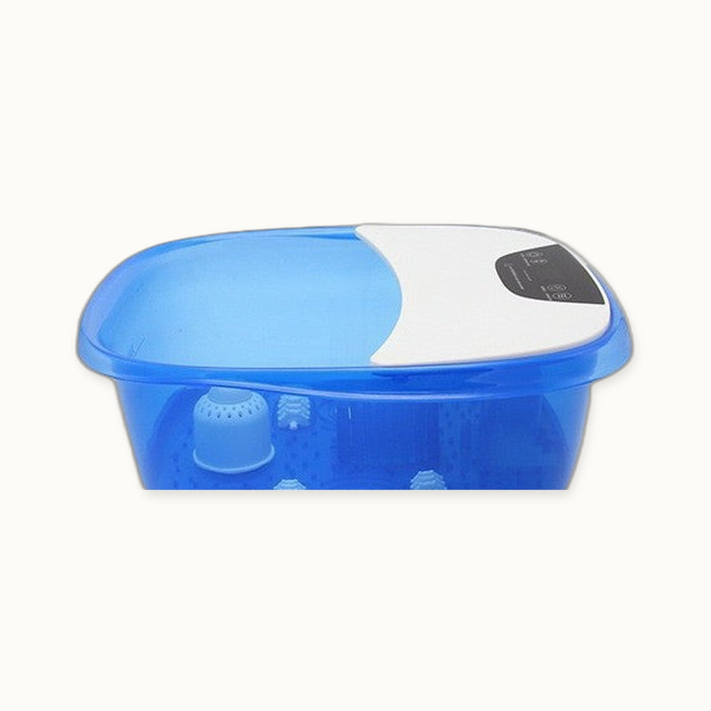 Verwarmd voetmassagebad in blauw-wit
